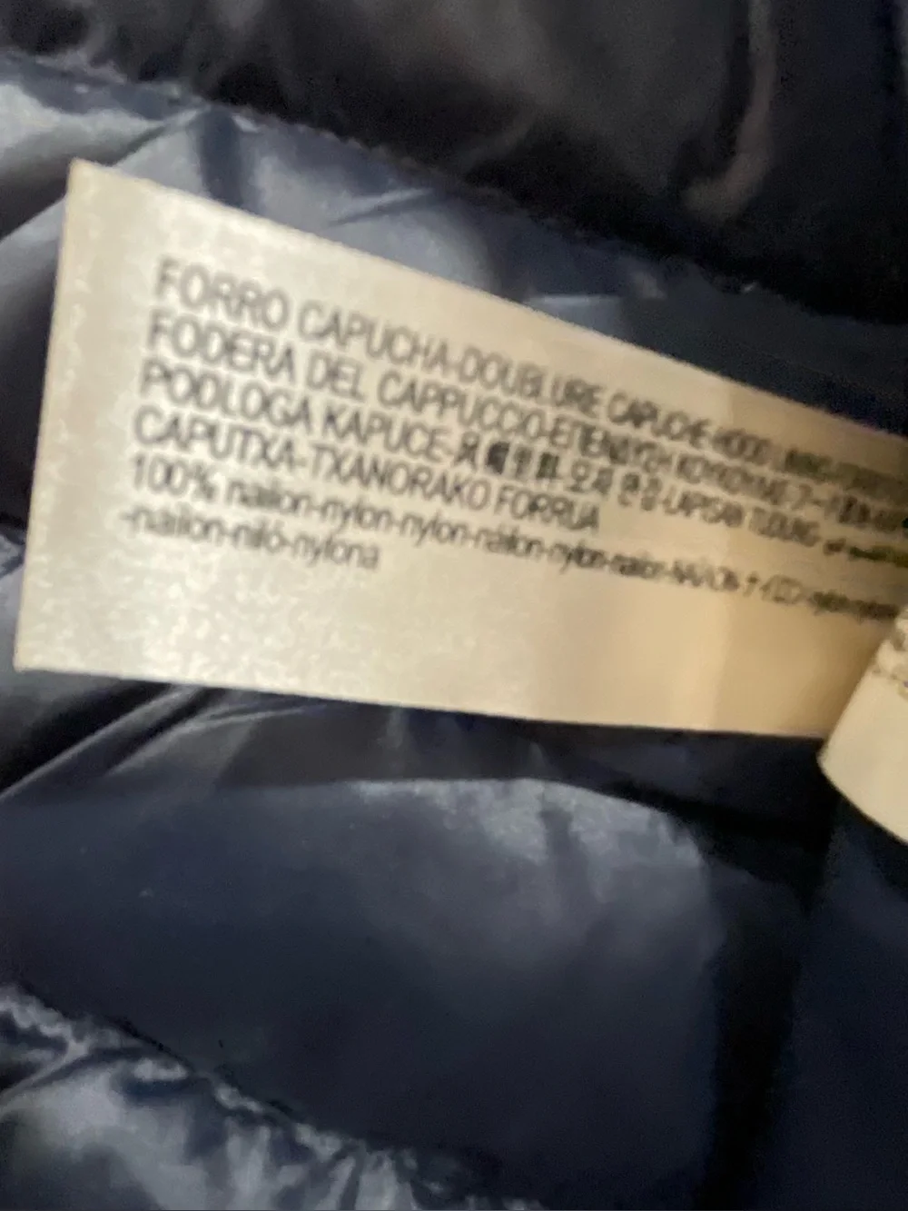 Massimo Dutti Quilted Down Navy Jacket, Size S